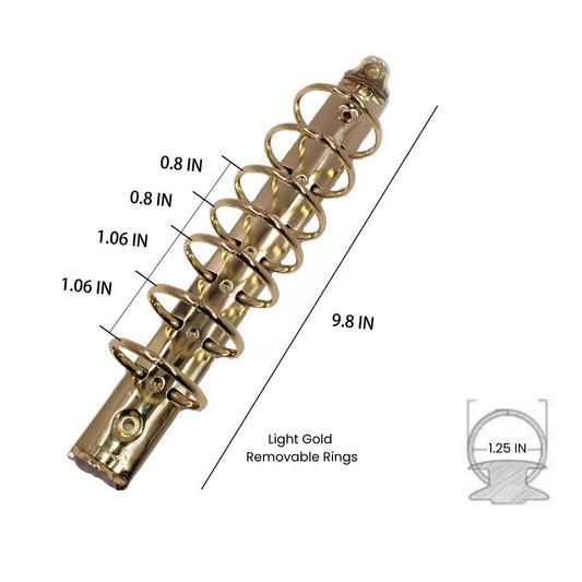 クラシック A5 ライトゴールド 取り外し可能 7 プランナー バインダー 交換用リング - 1.25 インチ