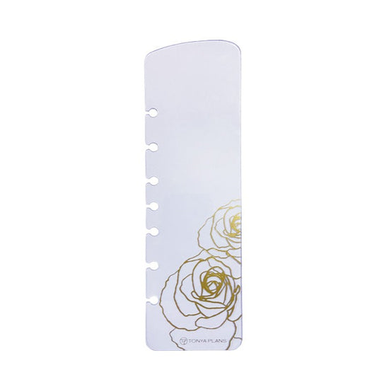 Ringgebundener Pagefinder - Rose mit Goldfolie